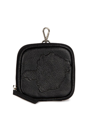 Bolsinha Mapa Collab Made in Beaga Couro Adô  Cor Preto