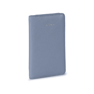 Porta Passaporte Couro Adô Cor Azul Glacial