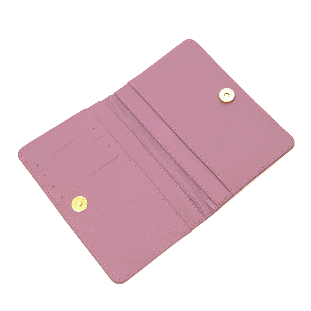 Porta Passaporte Couro Adô Cor Rosa Mauve