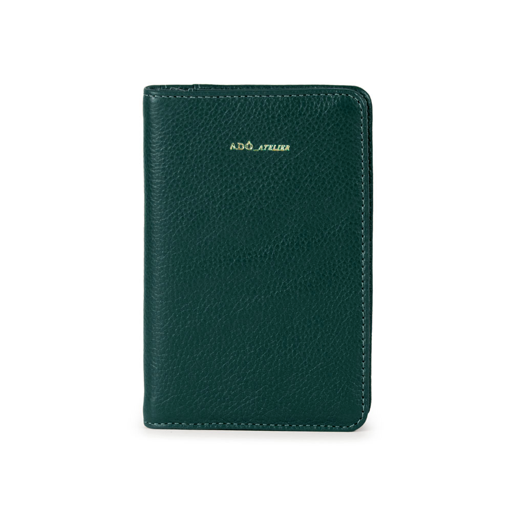 Porta Passaporte Couro Adô Cor Verde Noturno