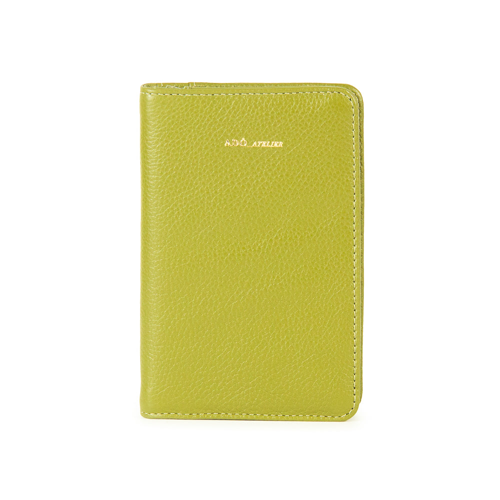 Porta Passaporte Couro Adô  Cor Verde Pistache