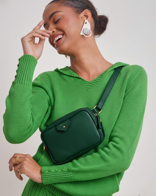 Pochete Cla Couro Adô Cor Verde Noturno