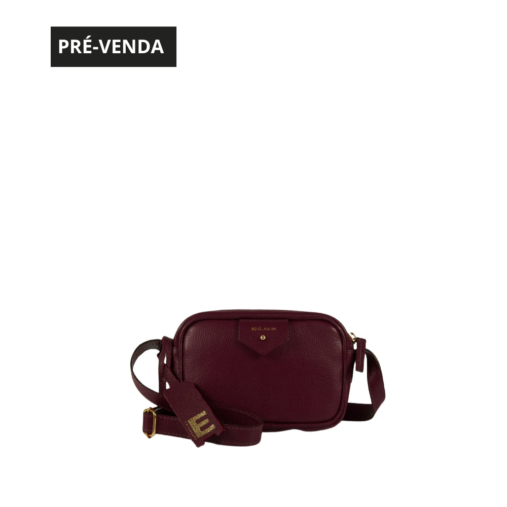 BOLSA CLA MINI E COURO ADÔ COR FRAMBOESA