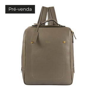 MOCHILA BLOCK GRANDE COURO ADÔ COR CINZA FENDI
