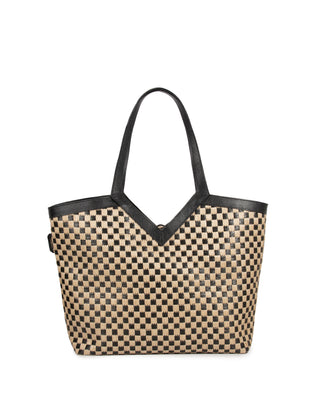 Bolsa Tote Sheila Ráfia Quadriculada