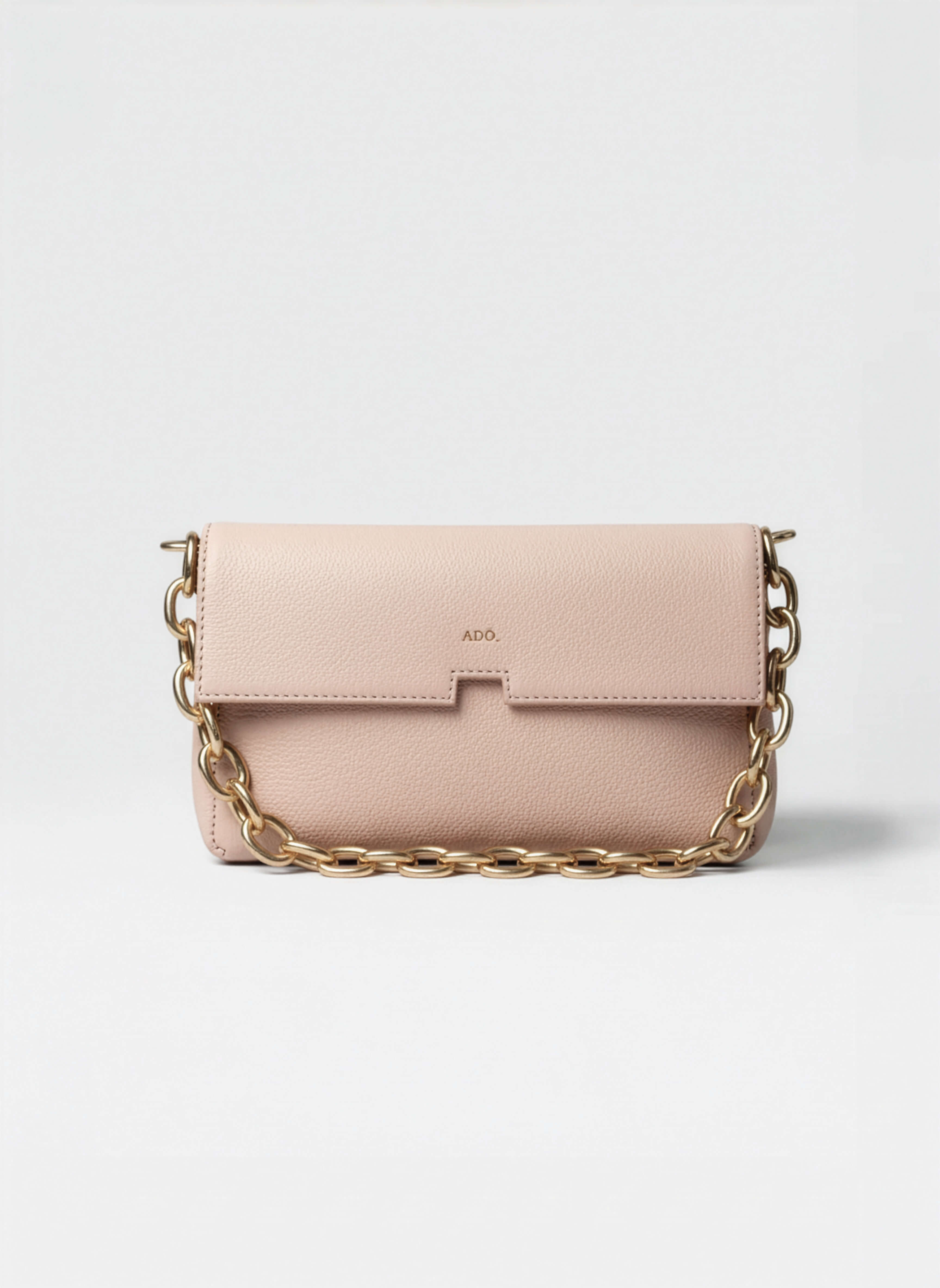 Bolsa Clutch Mandi Collab Amanda Couro Adô Cor Creme Brulee