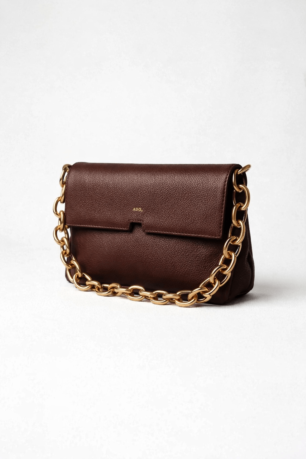 Bolsa Clutch Mandi Collab Amanda Couro Adô Cor Marrom Cacau