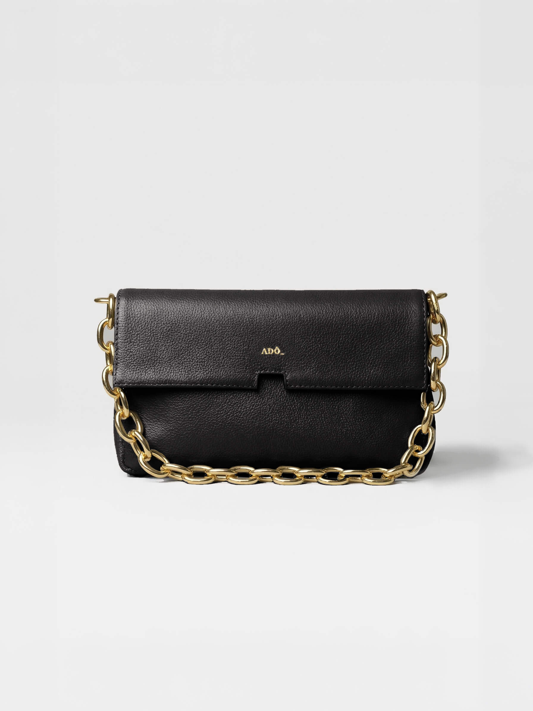 Bolsa Clutch Mandi Collab Amanda Couro Adô Cor Preto