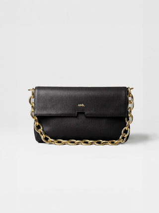 Bolsa Clutch Mandi Collab Amanda Couro Adô Cor Preto