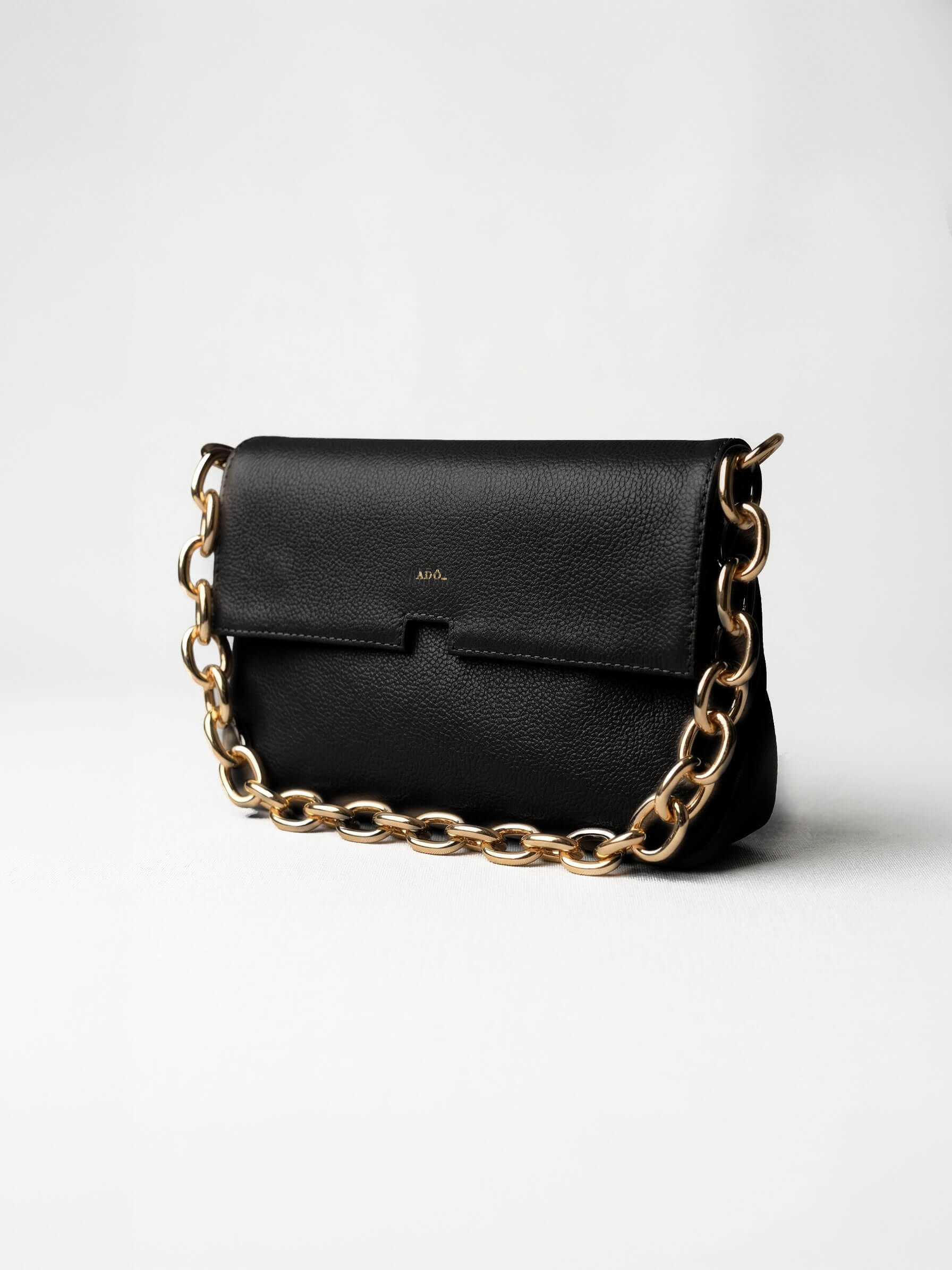 Bolsa Clutch Mandi Collab Amanda Couro Adô Cor Preto