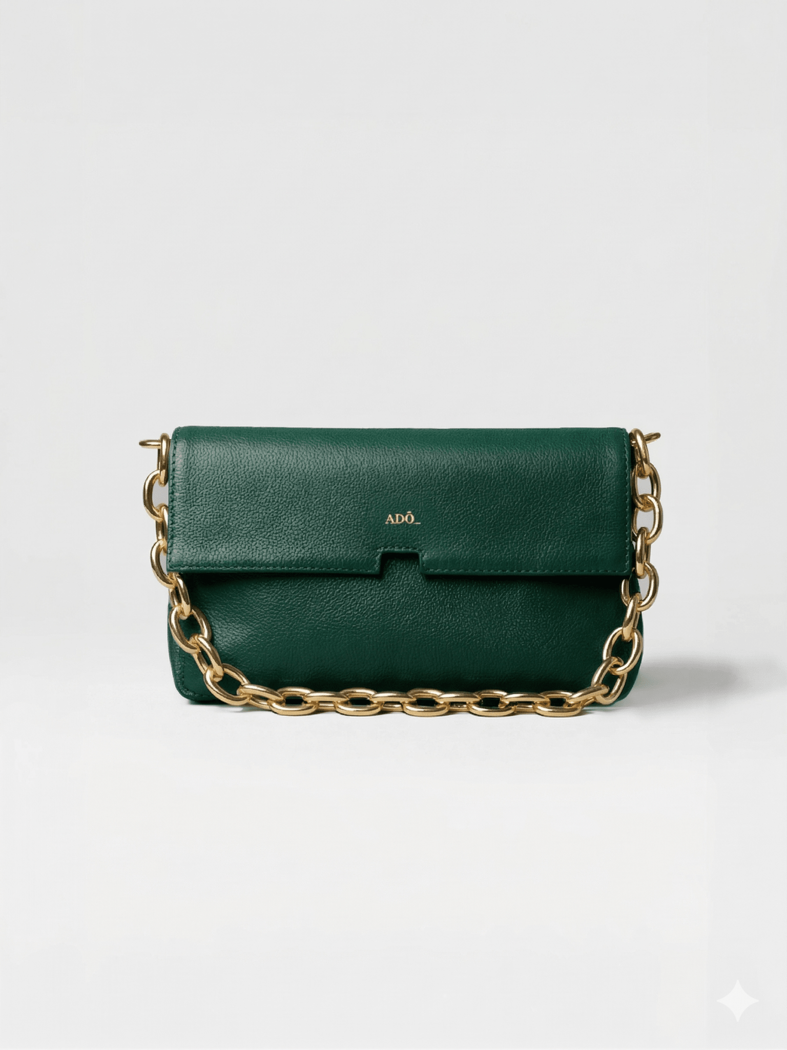 Bolsa Clutch Mandi Collab Amanda Couro Adô Cor Verde Noturno