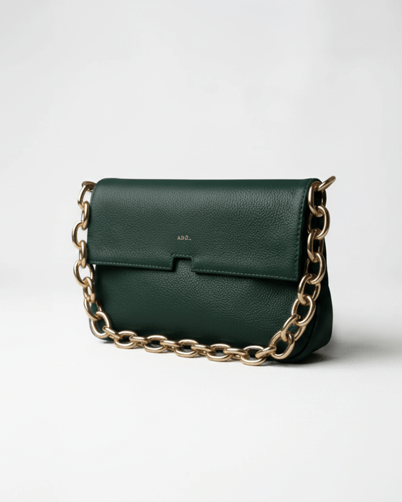 Bolsa Clutch Mandi Collab Amanda Couro Adô Cor Verde Noturno