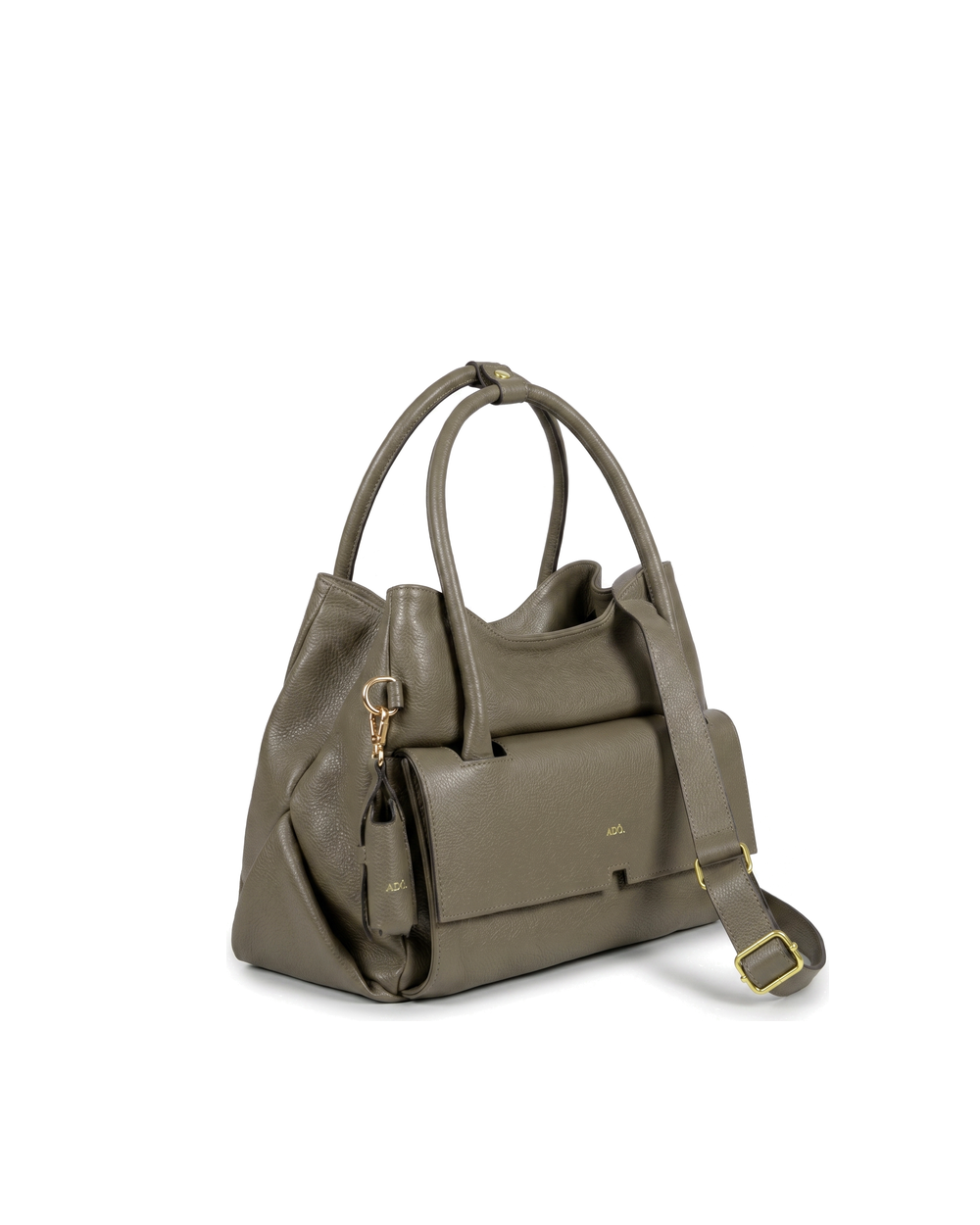 Bolsa Collab Amanda Média Couro Adô Cor Cinza Fendi