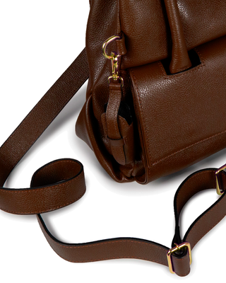 Bolsa Collab Amanda Média Couro Adô Cor Marrom Cacau