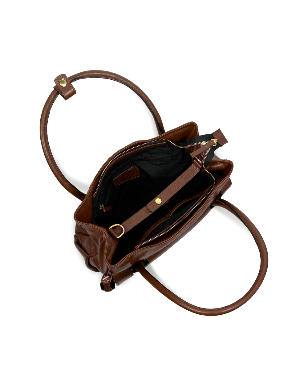 Bolsa Collab Amanda Média Couro Adô Cor Marrom Cacau