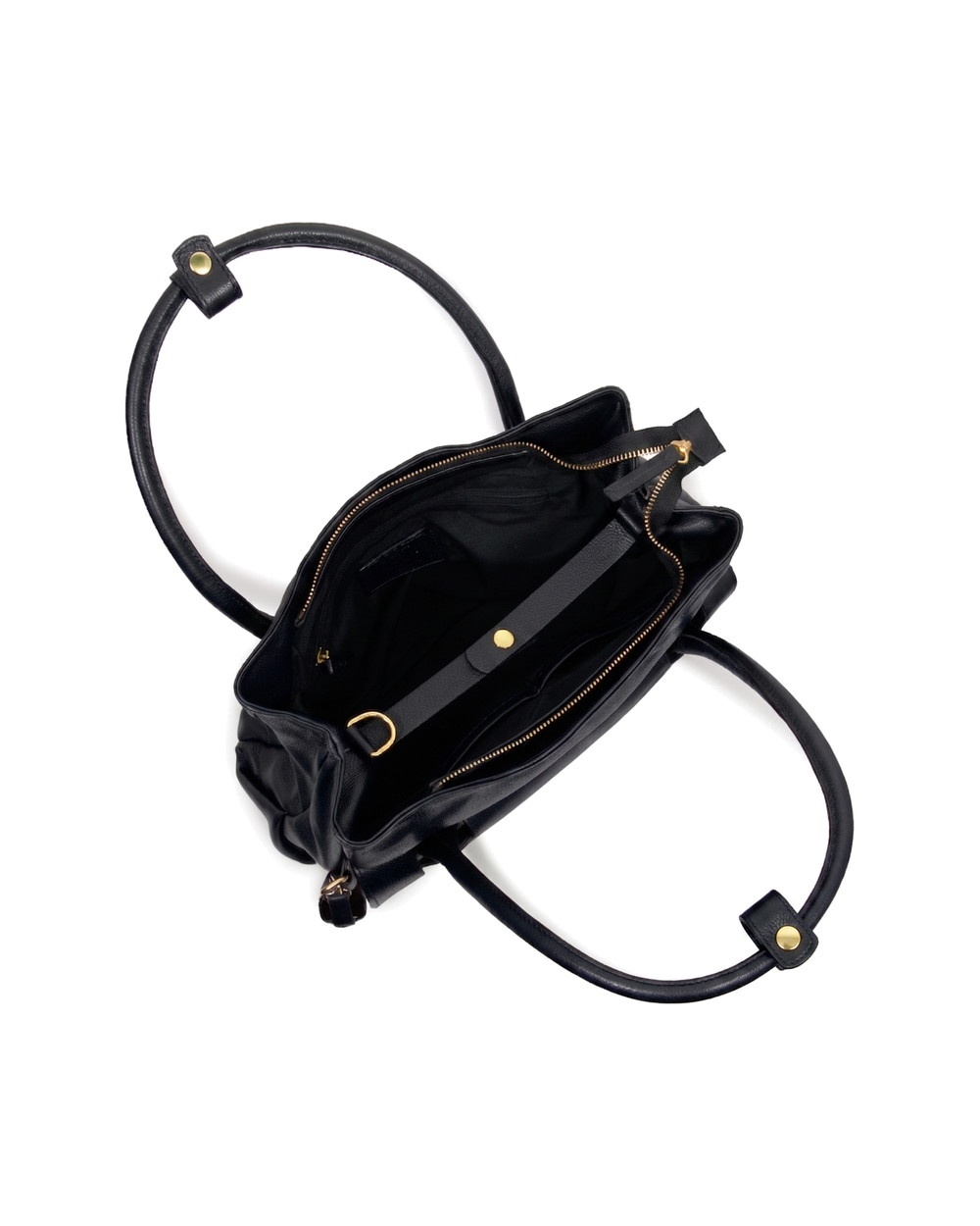 Bolsa Collab Amanda Média Couro Adô Cor Preto