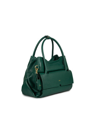 Bolsa Collab Amanda Média Couro Adô Cor Verde Noturno