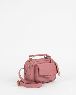 Bolsa Brick Mini Essencial Couro Adô Cor Rosa Mauve