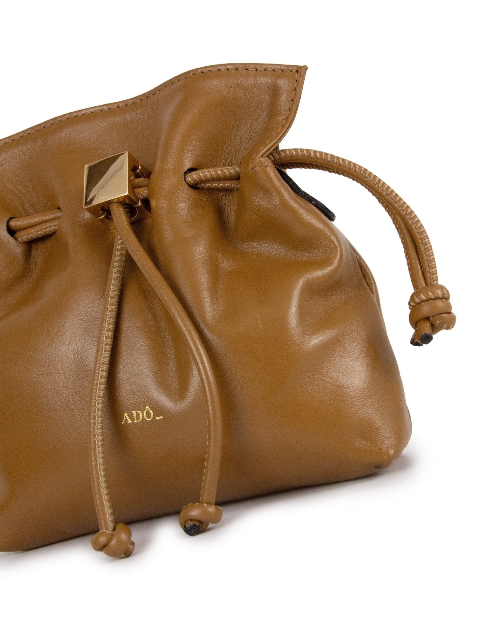 Bolsa Bucket Cubo Couro Adô Cor Caramelo - ADÔ