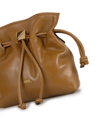 Bolsa Bucket Cubo Couro Adô Cor Caramelo - ADÔ