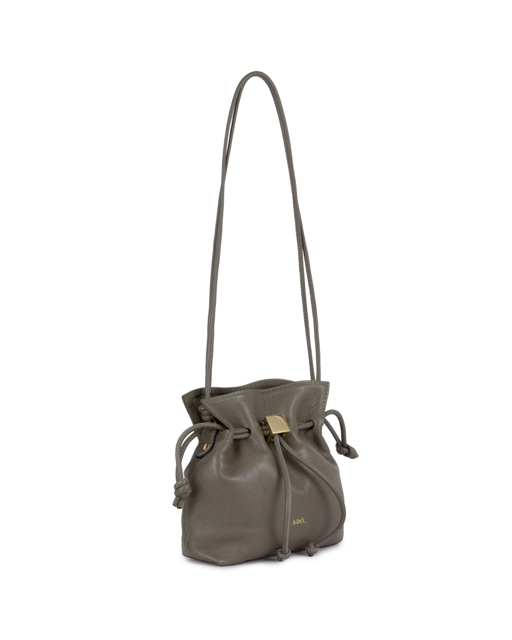 Bolsa Bucket Cubo Couro Adô Cor Cinza Fendi - ADÔ