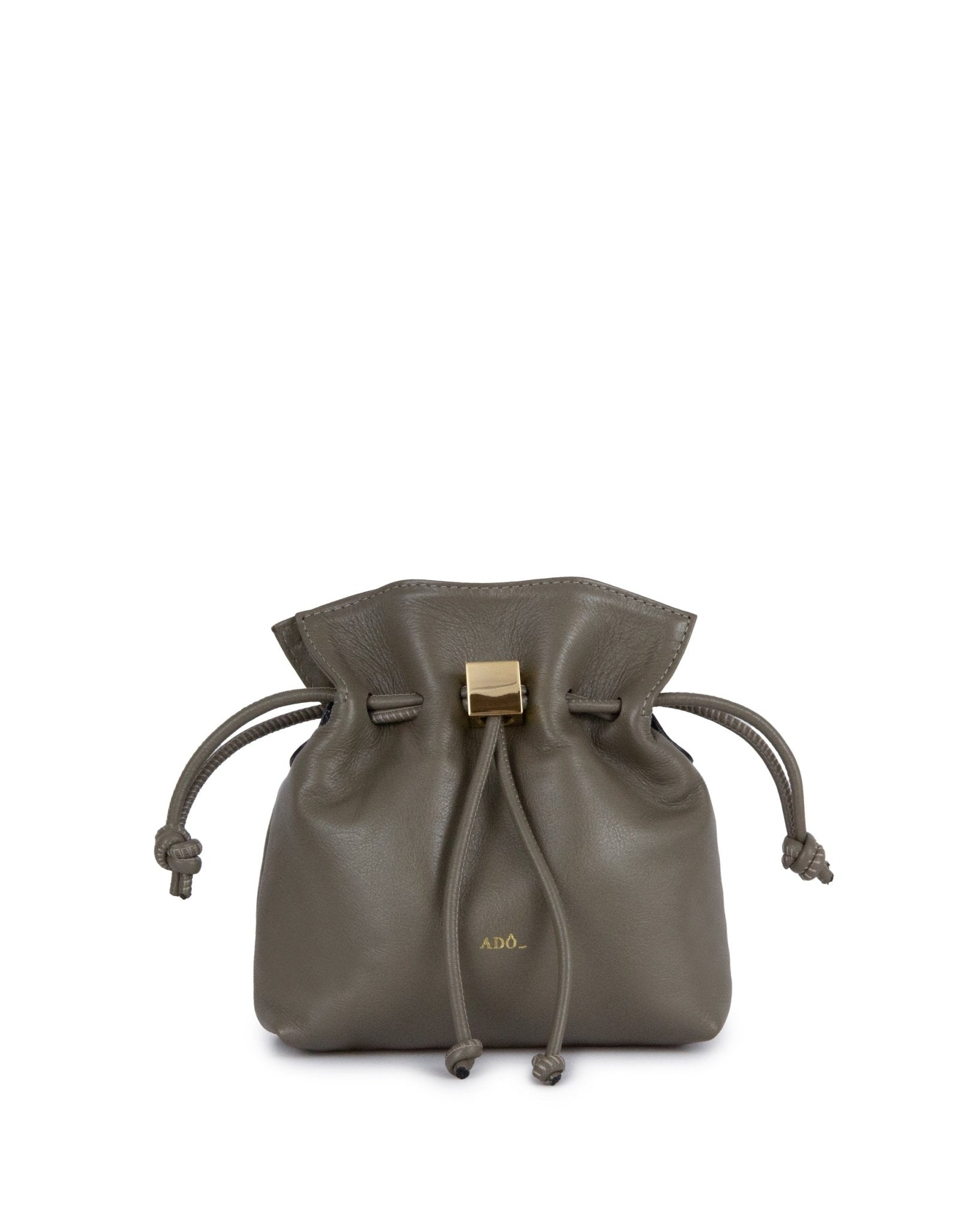 Bolsa Bucket Cubo Couro Adô Cor Cinza Fendi - ADÔ