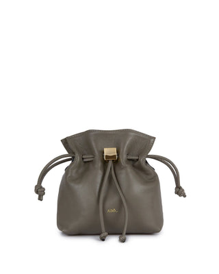 Bolsa Bucket Cubo Couro Adô Cor Cinza Fendi - ADÔ