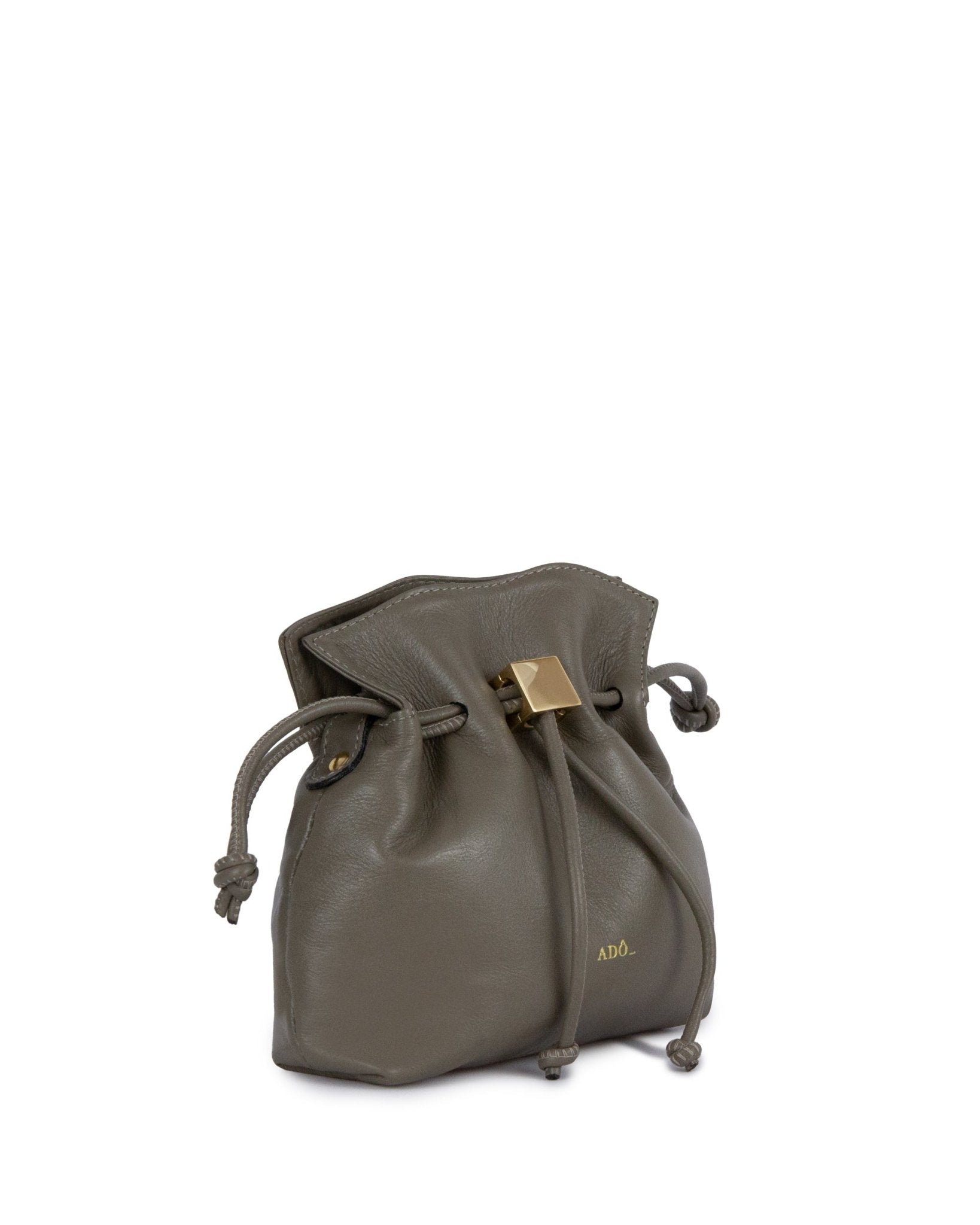 Bolsa Bucket Cubo Couro Adô Cor Cinza Fendi - ADÔ