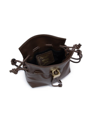Bolsa Bucket Cubo Couro Adô Cor Marrom Café - ADÔ