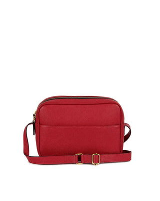 Bolsa Cla Média Essencial Couro Adô Cor Vermelho Rubi