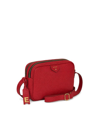 Bolsa Cla Média Essencial Couro Adô Cor Vermelho Rubi