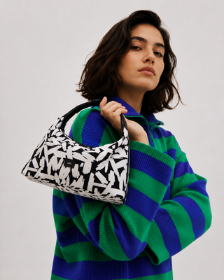 Bolsa Hobo Brush Mini Lona Adô Cor Preto