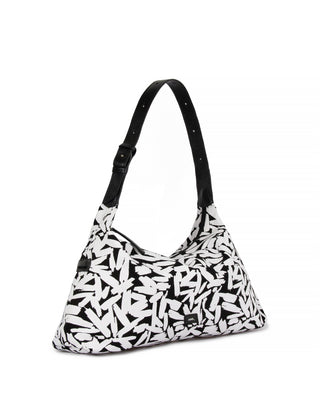 Bolsa Hobo Brush Média Lona Adô Cor Preto