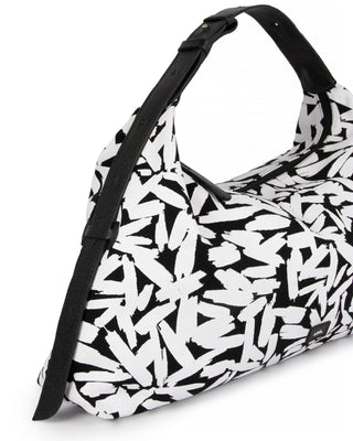 Bolsa Hobo Brush Média Lona Adô Cor Preto