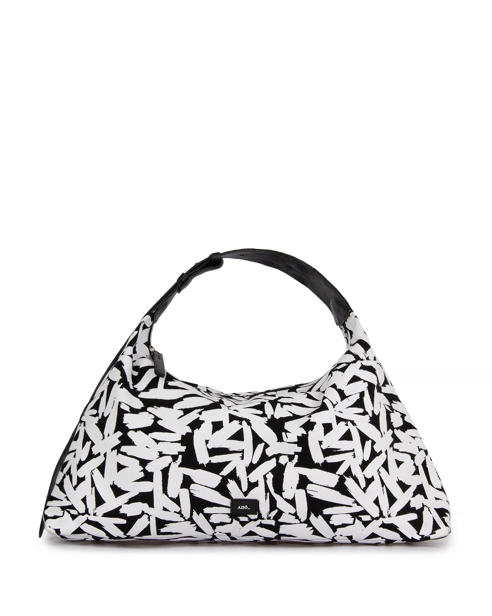 Bolsa Hobo Brush Média Lona Adô Cor Preto