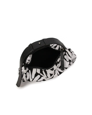 Bolsa Hobo Brush Mini Lona Adô Cor Preto