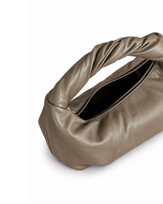 Bolsa Hobo Twist Couro Adô Cor Cinza Fendi