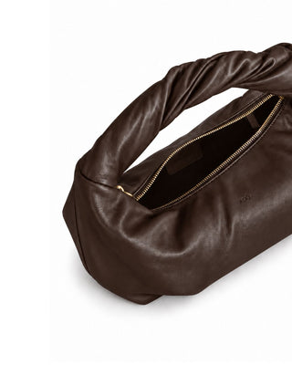 Bolsa Hobo Twist Couro Adô Cor Marrom Café