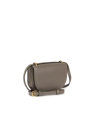 Bolsa Oli Pequena Couro Adô Cor Cinza Fendi