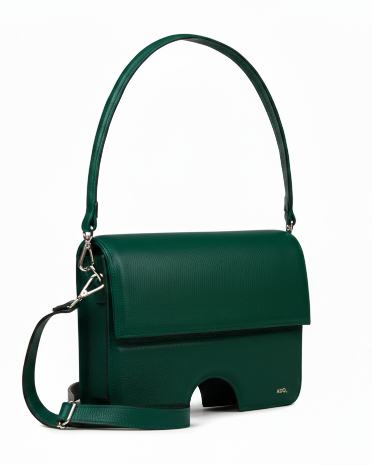 Bolsa Opening Couro Adô Cor Verde Noturno