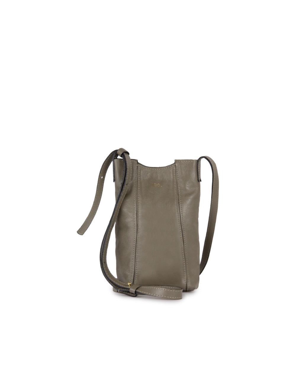 Bolsa Porta Celular Couro Adô Cor Cinza Fendi