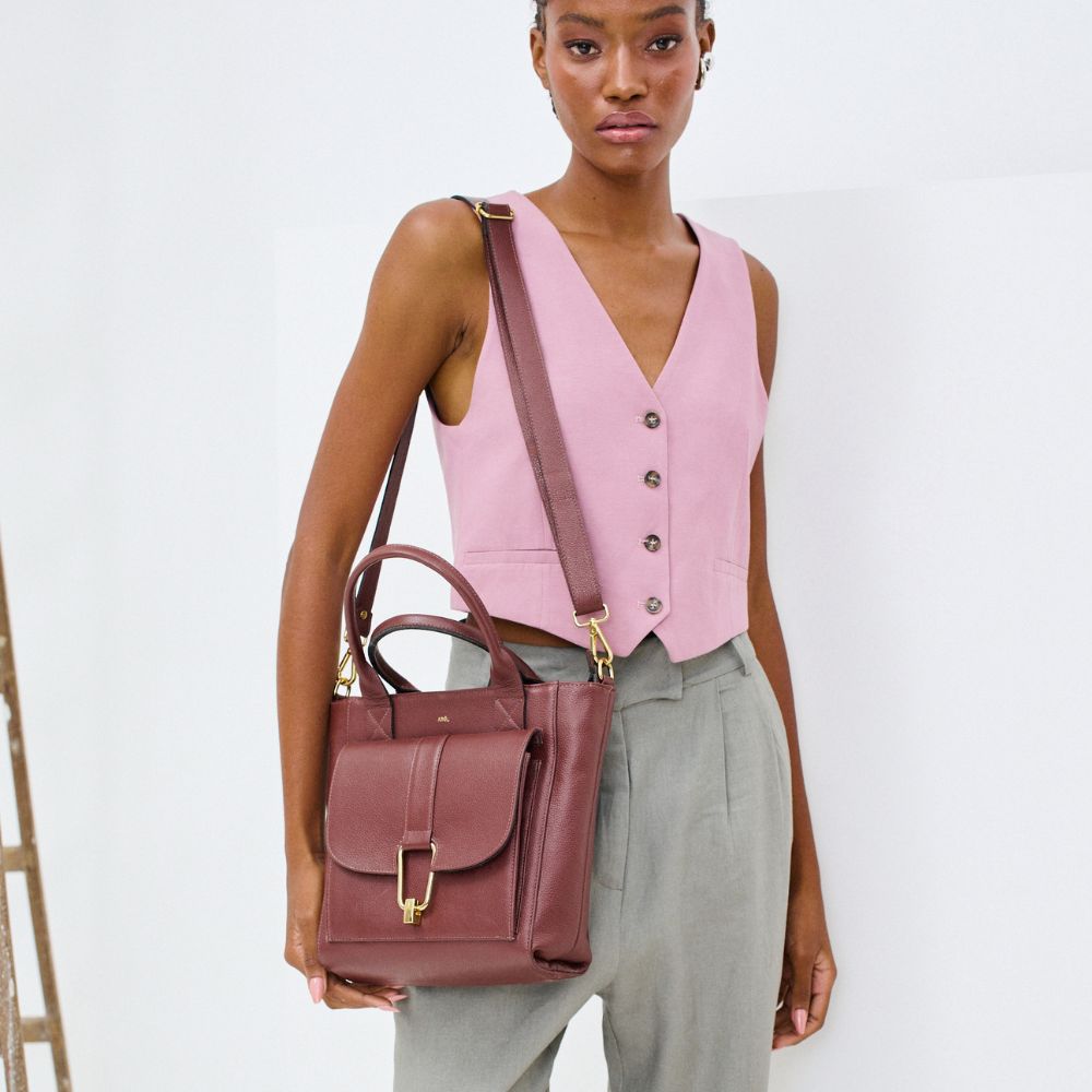 BOLSA NINA COURO ADÔ COR FRAMBOESA