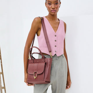 BOLSA NINA COURO ADÔ COR FRAMBOESA