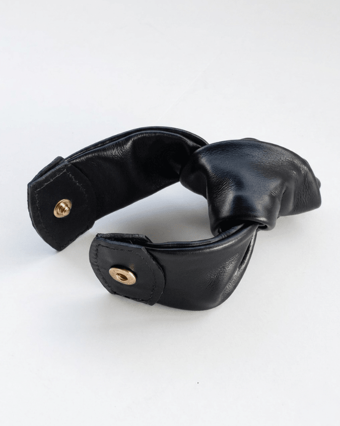 Bracelete Nó Couro Adô Cor Preto - ADÔ