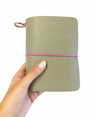 Caderno Journal A6 Couro Adô Cor Cinza Fendi