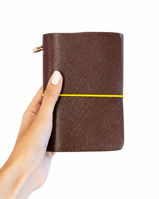 Caderno Journal A6 Couro Adô Cor Marrom Cacau