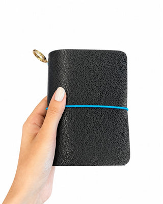 Caderno Journal A6 Couro Adô Cor Preto