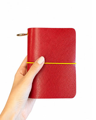 Caderno Journal A6 Couro Adô Cor Vermelho Rubi