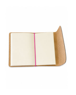 Caderno Journal A7 Couro Adô Cor Cinza Fendi