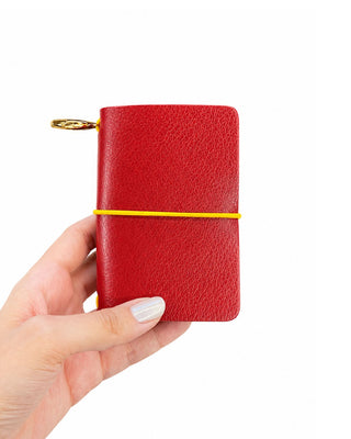 Caderno Journal A7 Couro Adô Cor Vermelho Rubi